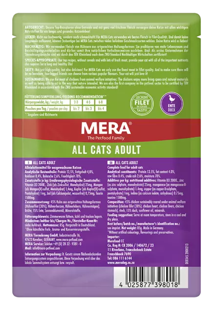 MERA Cats Adult wet food With duck