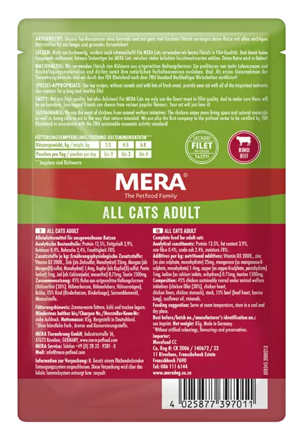 MERA Cats Adult wet food With beef