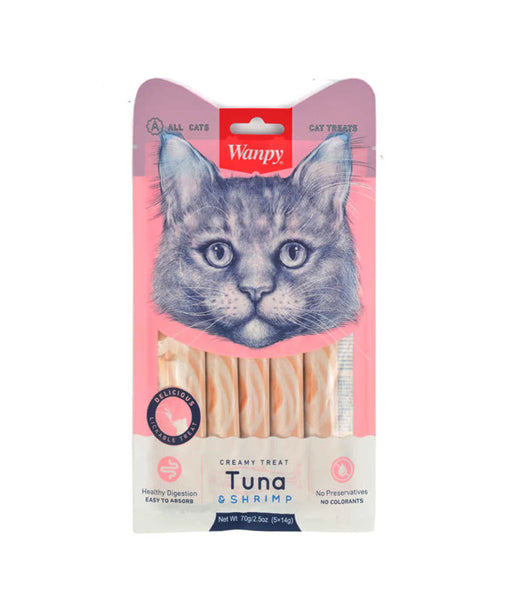 Wanpy Adult Cat Creamy Lickable Treat Tuna & Shrimp 70 g Pouch