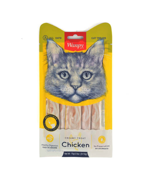 Wanpy Adult Cat Creamy Lickable Treats Chicken 70 g Pouch