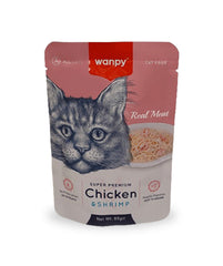 Wanpy Adult Cat Real Meat Chicken & Shrimp 85 g Pouch