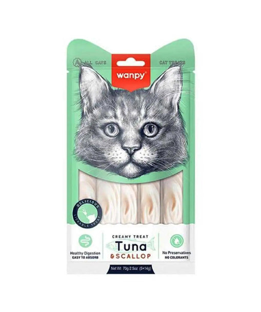 Wanpy Adult Cat Creamy Lickable Treat Tuna & Scallop 70 g Pouch