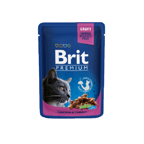 Brit Premium With Chicken & Turkey Wet Food Pouch (Gravy)